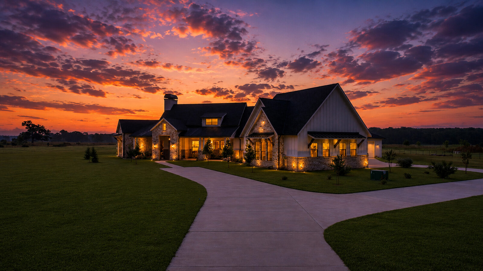 Driveway at twilight